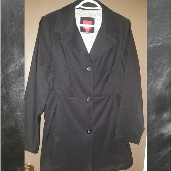 ESPRIT 3/4 Length Coat, Black, Size XL - Picture 3 of 4